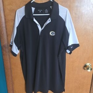 Green Bay Packer Antigua Black and White Men's Golf Shirt